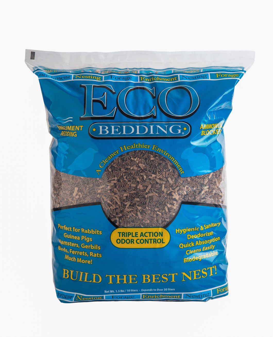 Eco Bedding 99% Dust Free Paper Bedding for Small Animals and Birds, Odor Control, 30 L
